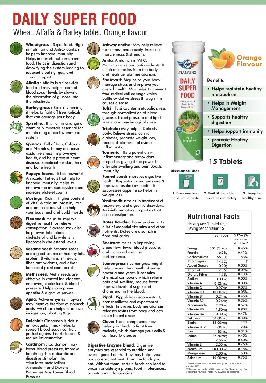 DAILY SUPER FOOD 15 TABLETS